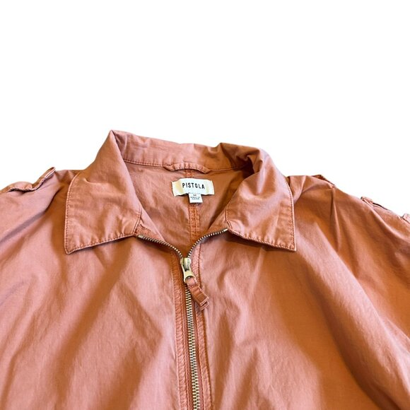 Pistola Coral Shorts Romper Short Sleeves Drawstring Waist Cotton Size Medium - Picture 2 of 10